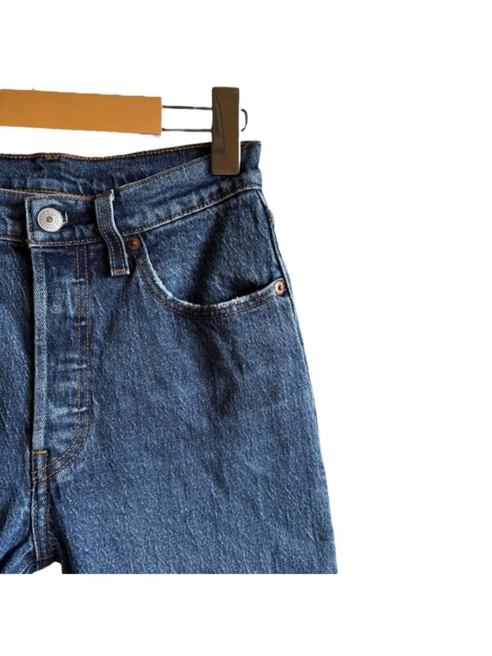 Levi’s 501 Original Fit Jeans Size 24 Medium Blue Wash - Picture 6 of 15